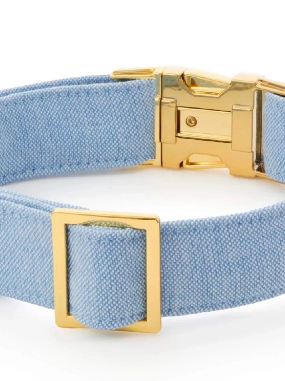 The Foggy Dog Blue Chambray Dog Collar Dog Collar Size L